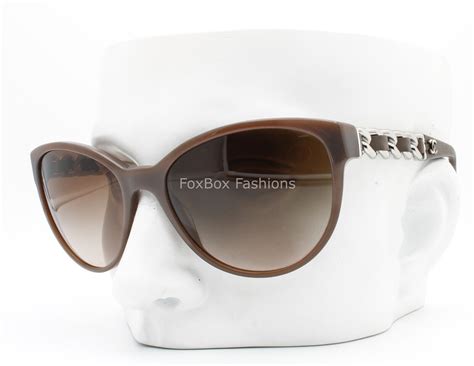 Chanel 5215Q 1276/3B Sunglasses Brown w/ Silver Quilted 